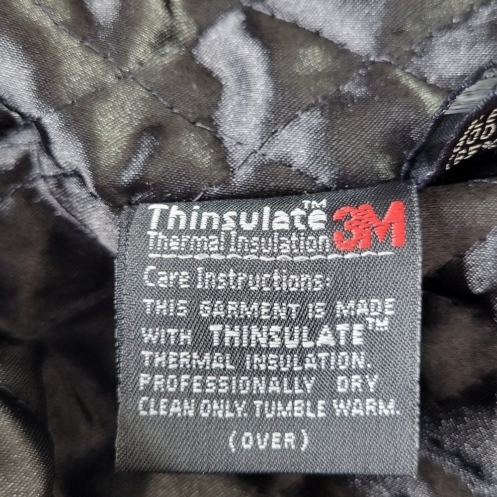 Wilsons Leather Coat Women XL Black Hooded Front Zip Quilted Thinsulate Lining - Picture 9 of 13